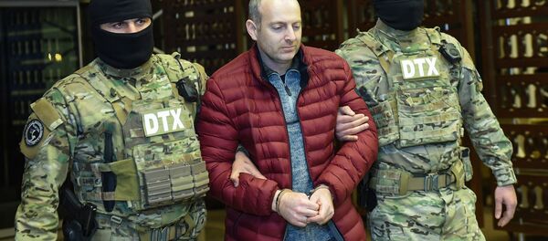 Российско-израильский блогер Александр Лапшин в бакинском аэропорту - Sputnik Азербайджан