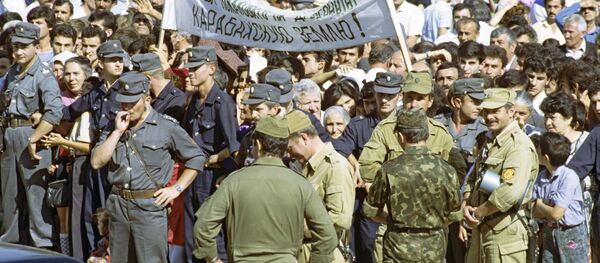 Митинг в Ханкенди, 21 сентября 1991 года, фото из архива - Sputnik Азербайджан