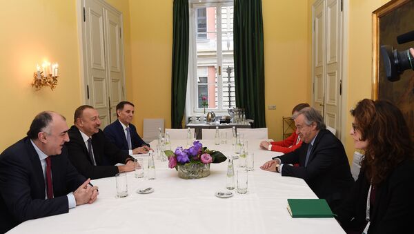 Президент Азербайджана Ильхам Алиев встретился с генсекретарем ООН Антонио Гутеррешом - Sputnik Azərbaycan