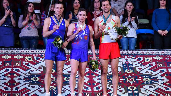 Итоги Кубка мира по прыжкам на батуте и тамблингу в Баку - Sputnik Азербайджан