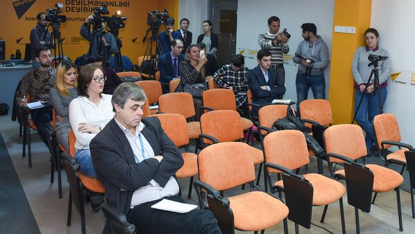 Журналисты в Международном мультимедийном пресс-центре Sputnik Азербайджан, архивное фото - Sputnik Азербайджан