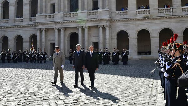 Церемония официальной встречи Президента Ильхама Алиева в Париже - Sputnik Азербайджан