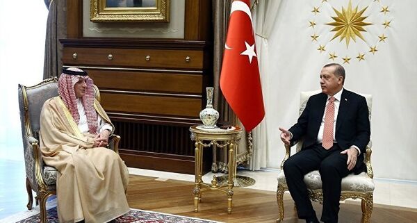 Встреча Реджепа Тайипа Эрдогана с министром иностранных дел Саудовской Аравии Аделем аль-Джубейром - Sputnik Азербайджан
