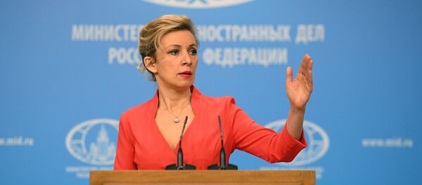 Официальный представитель министерства иностранных дел России Мария Захарова на брифинге по текущим вопросам внешней политики - Sputnik Азербайджан