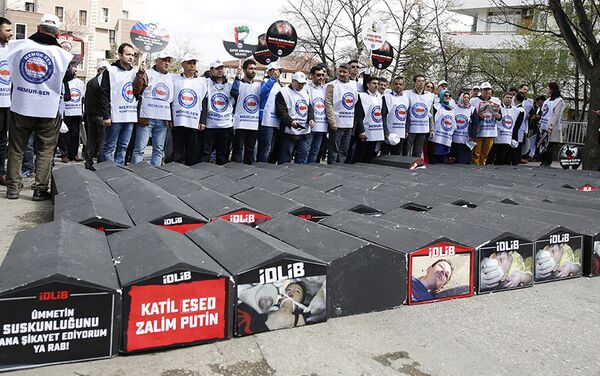 Акции протеста перед посольствами России и Ирана в Анкаре - Sputnik Азербайджан