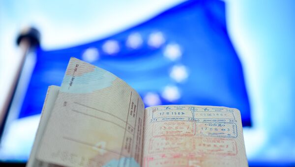 Визовые печати на страницах паспорта, фото из архива - Sputnik Азербайджан