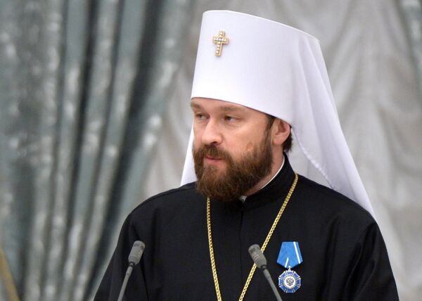 Председатель Отдела внешних церковных связей Московского патриархата, митрополит Волоколамский Илларион Председатель Отдела внешних церковных связей Московского патриархата, митрополит Волоколамский Илларион - Sputnik Азербайджан