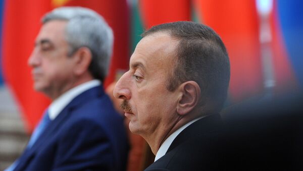 Президент Азербайджана Ильхам Алиев во время заседания Высшего Евразийского экономического совета на уровне глав государств в Минске, фото из архива - Sputnik Азербайджан