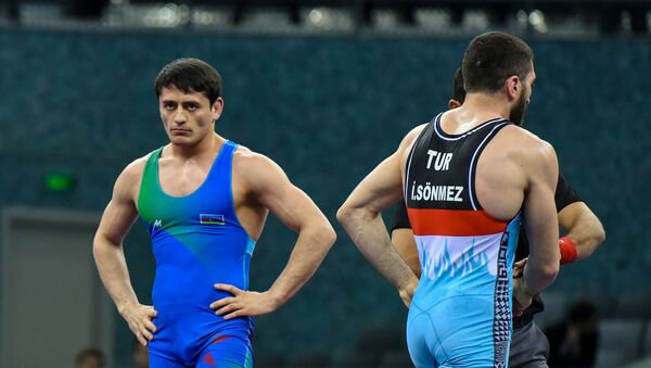 Азербайджанский борец Расул Чунаев – бронзовый медалист Исламских игр - Sputnik Азербайджан