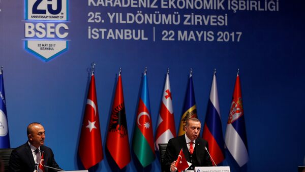 Выступление президента Турции Реджепа Тайипа Эрдогана  на саммите Организации черноморского экономического сотрудничества, Стамбул, 22 мая 2017 года - Sputnik Азербайджан