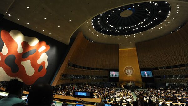 Зал Генассамблеи ООН, фото из архива - Sputnik Azərbaycan