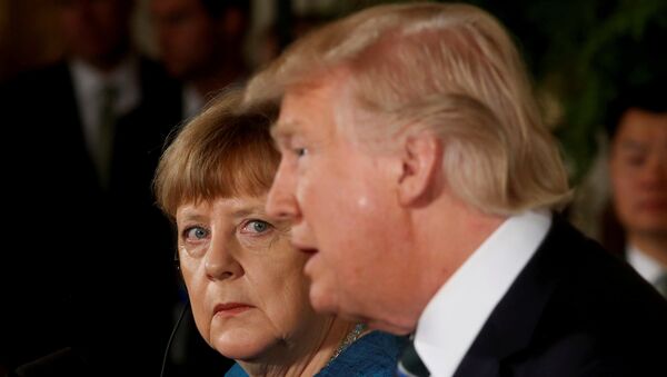 Канцлер Германии Ангела Меркель и президент США Дональд Трамп, Вашингтон, Белый дом, 17 марта 2017 года - Sputnik Азербайджан