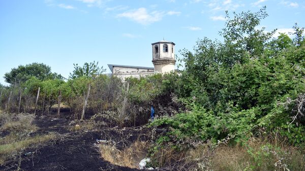Городская мечеть Шабрана, на территории которой произошел пожар - Sputnik Азербайджан