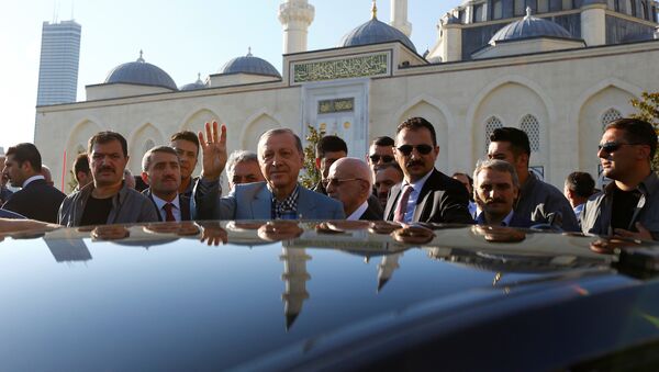 Cumhurbaşkanı ve AK Parti Genel Başkanı Recep Tayyip Erdoğan - Sputnik Azərbaycan
