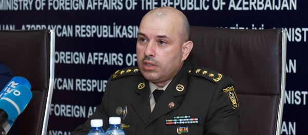 Глава пресс-службы министерства обороны АР Вагиф Даргяхлы  в ходе пресс-конференции в МИД АР - Sputnik Азербайджан