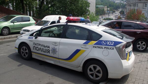 Автомобиль полиции в Украине, фото из архива - Sputnik Azərbaycan