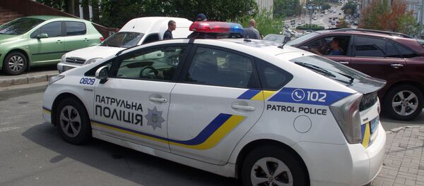Автомобиль полиции в Украине, фото из архива - Sputnik Азербайджан