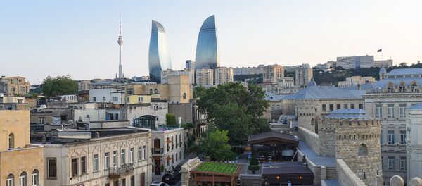 Вид на Flame Towers в Баку Вид на Flame Towers в Баку - Sputnik Азербайджан