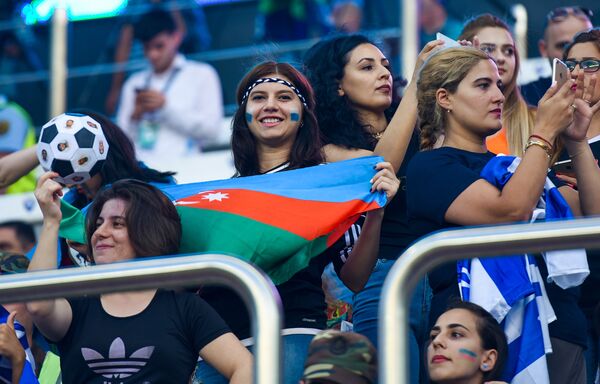 Первый матч раунда плей-офф Лиги чемпионов между азербайджанским Карабахом и датским Копенгагеном - Sputnik Азербайджан
