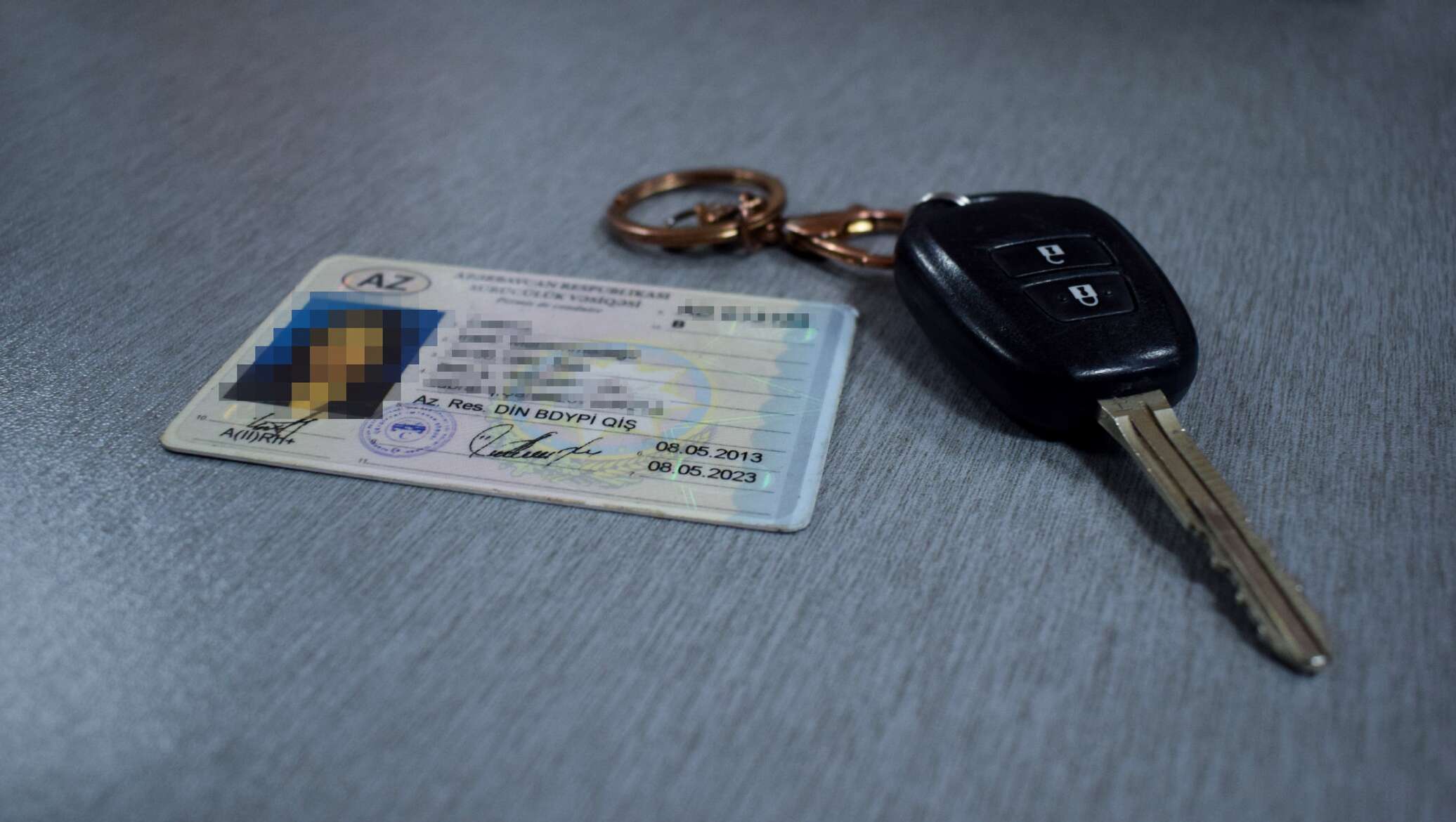 Водительское удостоверение и ключи