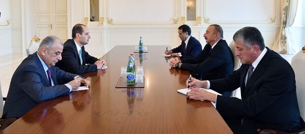 Глава МИД Грузии Михеил Джанелидзе на встрече с президентом Азербайджана Ильхамом Алиевым Глава МИД Грузии Михеил Джанелидзе на встрече с президентом Азербайджана Ильхамом Алиевым - Sputnik Азербайджан