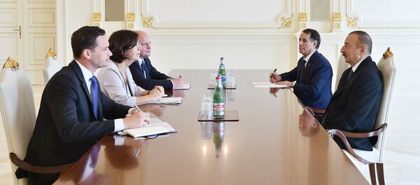 Председатель ПА ОБСЕ Кристин Муттонен на встрече с президентом Азербайджана Ильхамом Алиевым Председатель ПА ОБСЕ Кристин Муттонен на встрече с президентом Азербайджана Ильхамом Алиевым - Sputnik Азербайджан