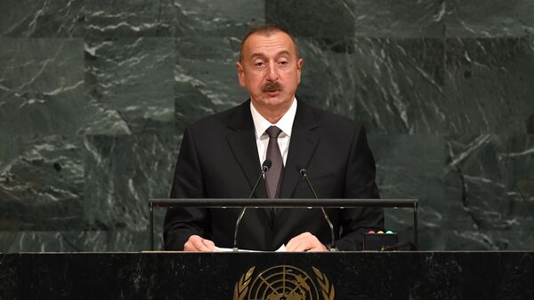 Президент Азербайджана рассказал на Генассамблее ООН о Карабахском конфликте - Sputnik Azərbaycan