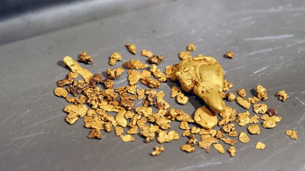 Золото, добытое на участке золотодобычи предприятия, фото из архива - Sputnik Азербайджан