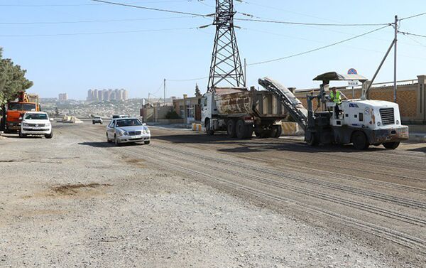 Ремонтные работы на 11-м километре автодороги Баку-Шамаха-Евлах - Sputnik Азербайджан