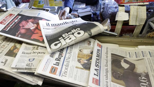 Итальянские газеты, фото из архива - Sputnik Азербайджан