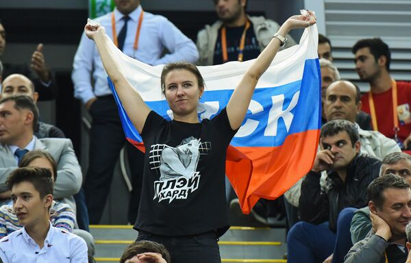 Четвертьфинал чемпионата Европы 2017 среди женщин по волейболу. Матч между сборными России и Турции - Sputnik Азербайджан