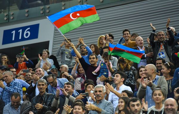 Полуфинал чемпионата Европы 2017 среди женщин по волейболу. Матч между сборными Азербайджана и Нидерландов - Sputnik Азербайджан