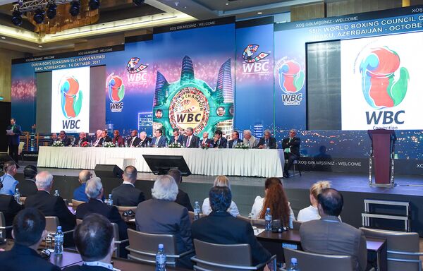 Пятьдесят пятая Конвенция Всемирного боксерского совета (WBC) в Баку. 2 октября 2017 года Пятьдесят пятая Конвенция Всемирного боксерского совета (WBC) в Баку. 2 октября 2017 года - Sputnik Азербайджан