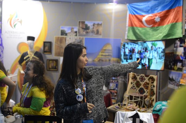 Стенд Азербайджана на выставке Youth Expo в Сочи, которая проходит в рамках XIX Всемирного фестиваля молодежи и студентов Стенд Азербайджана на выставке Youth Expo в Сочи, которая проходит в рамках XIX Всемирного фестиваля молодежи и студентов - Sputnik Азербайджан