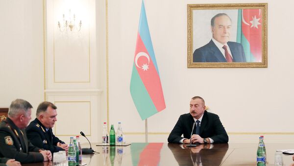 Президент Ильхам Алиев принял участников заседания Совета командующих погранвойсками СНГ - Sputnik Азербайджан