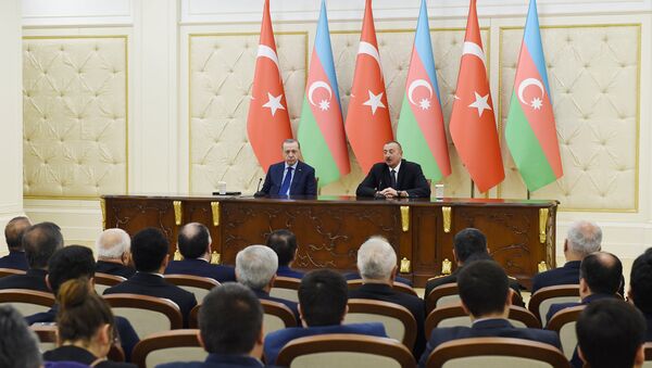 Президенты Азербайджана и Турции выступили с заявлениями для печати - Sputnik Азербайджан