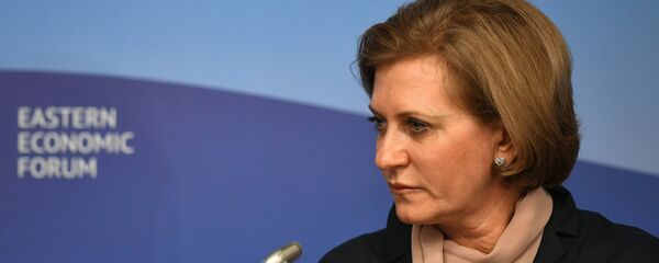 Руководитель Федеральной службы по надзору в сфере защиты прав потребителей и благополучия человека Анна Попова - Sputnik Азербайджан