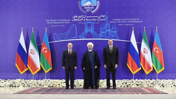 Əliyev, Putin və Ruhani - Sputnik Azərbaycan