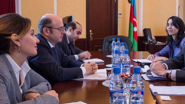 Встреча министра энергетики Азербайджана Парвиза Шахбазова с послом США в Азербайджане Робертом Секута - Sputnik Азербайджан