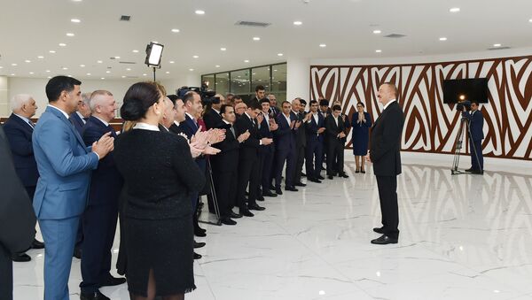 Президент Ильхам Алиев принял участие в открытии Абшеронского Олимпийского спортивного комплекса - Sputnik Азербайджан