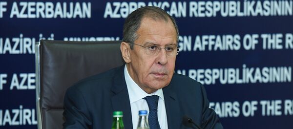 Министр иностранных дел России Сергей Лавров во время пресс-конференции в Баку - Sputnik Азербайджан