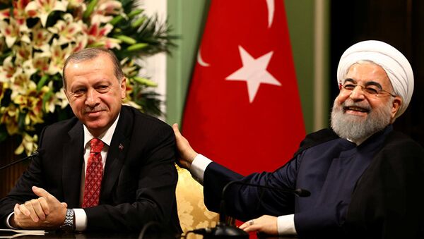 Президенты Турции и Ирана Реджеп Тайип Эрдоган и Хасан Рухани, фото из архива - Sputnik Азербайджан