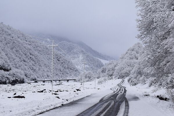 Габалу засыпало снегом - Sputnik Азербайджан