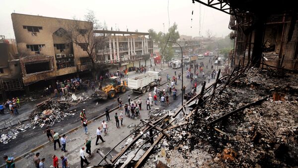 Разрушения в последствии террористической атаки, фото из архива - Sputnik Азербайджан