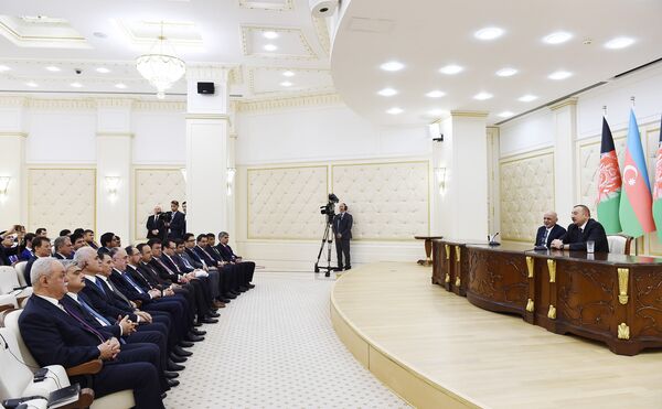 Совместное заявление для прессы президентов Азербайджана и Афганистана Ильхама Алиева и Ашрафа Гани  - Sputnik Азербайджан