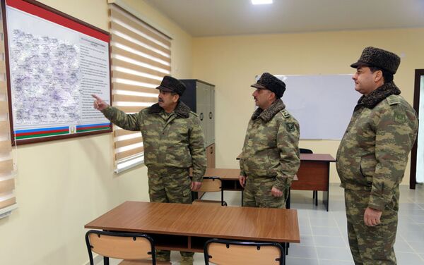 Открытие новопостроенного пункта управления тактического учебного городка - Sputnik Азербайджан