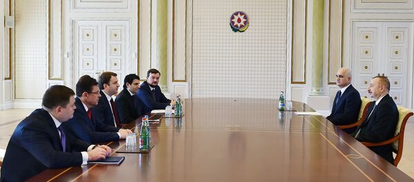 Президент Ильхам Алиев принял делегацию во главе с министром экономического развития России Максимом Орешкиным - Sputnik Азербайджан