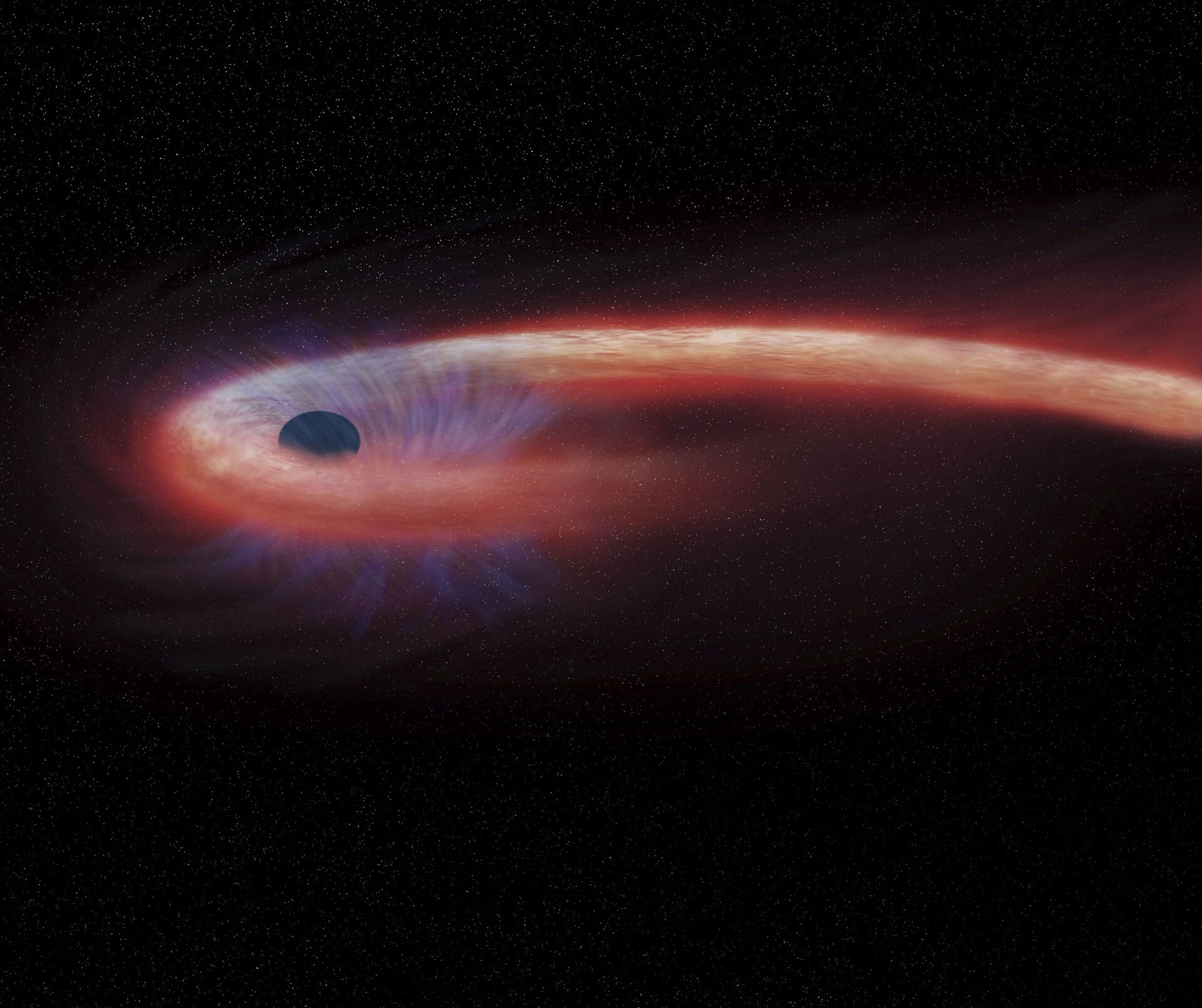 Художественное изображение черной дыры в созвездии Девы, поглощающей рекордные количества материи - Sputnik Azərbaycan, 1920, 11.02.2024