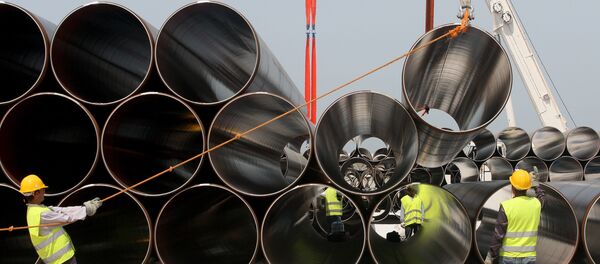 Строительство газопровода, фото из архива Строительство газопровода, фото из архива - Sputnik Азербайджан