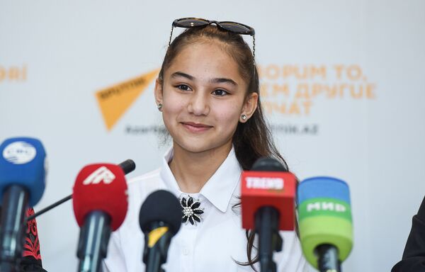 Хошгедем Мехтиева в Мультимедийном пресс-центре Sputnik Азербайджан Хошгедем Мехтиева в Мультимедийном пресс-центре Sputnik Азербайджан - Sputnik Азербайджан